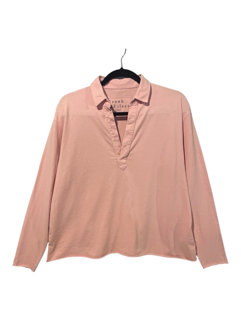 Frank & Eileen Patrick Popover Henley Top Women’s Small Pink Shirt LAB510HJ